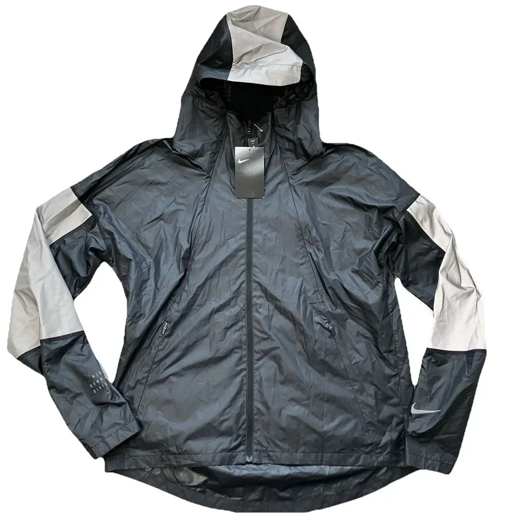 Nike Run Division Flash‎ Jacket Women M Black  Zip Reflective CU3383-010